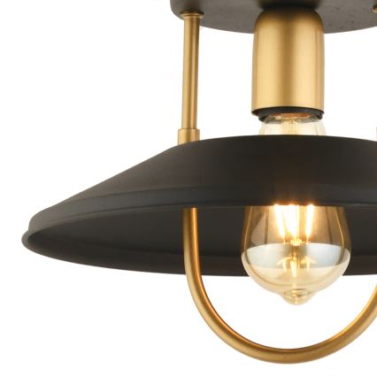 Lustra ar auklu 1xE27/40W/230V melna/zelta