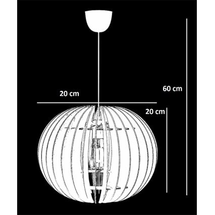 Lustra ar auklu 1xE27/60W/230V balta d. 20 cm