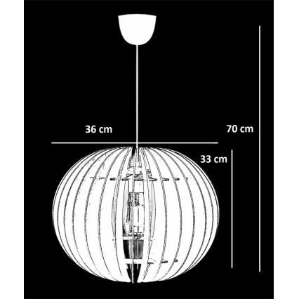 Lustra ar auklu 1xE27/60W/230V balta d. 36 cm