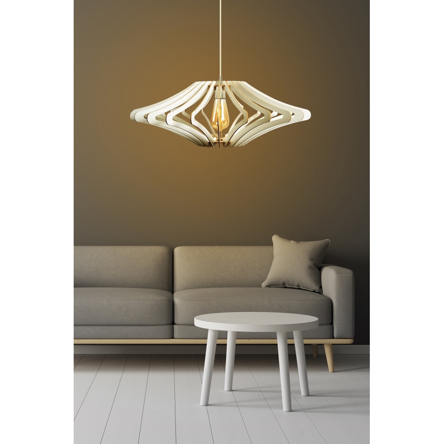 Lustra ar auklu 1xE27/60W/230V balta d. 59 cm