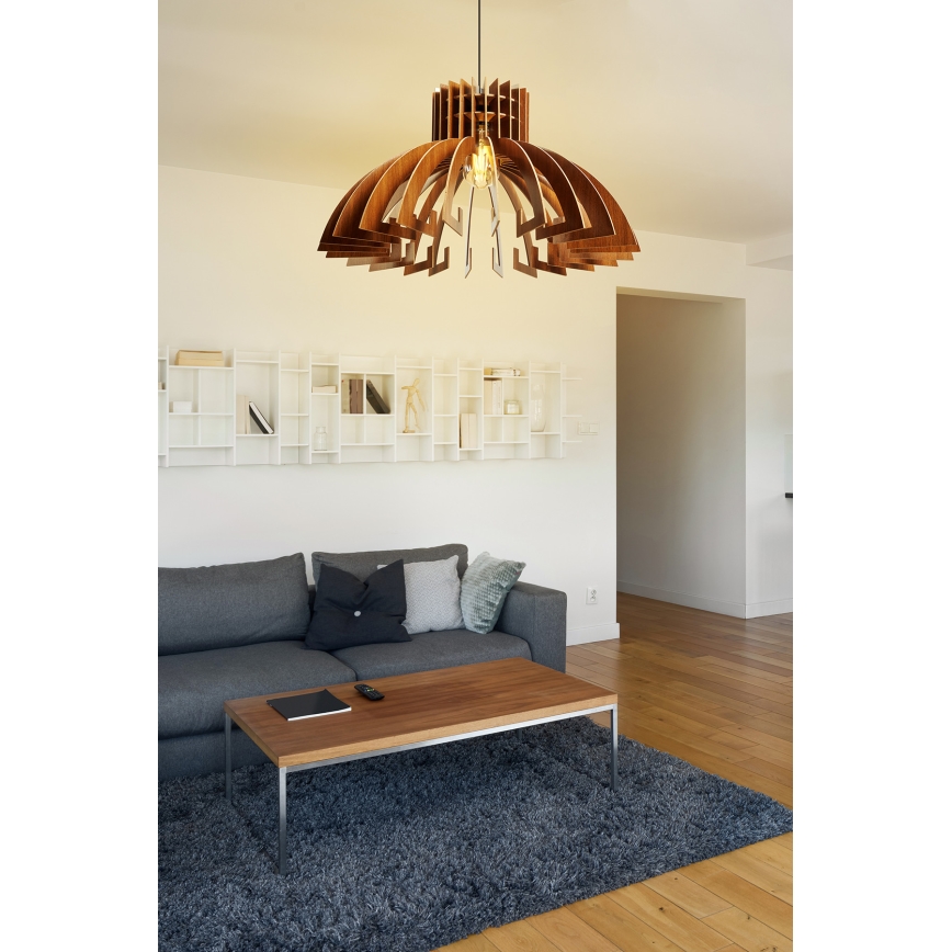 Lustra ar auklu 1xE27/60W/230V brūna d. 39 cm