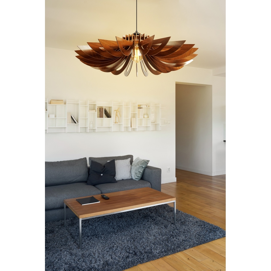Lustra ar auklu 1xE27/60W/230V brūna d. 68 cm