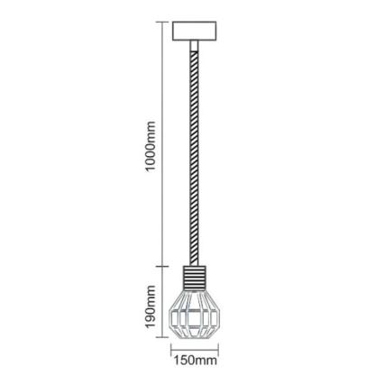 Lustra ar auklu 1xE27/60W/230V d. 15 cm