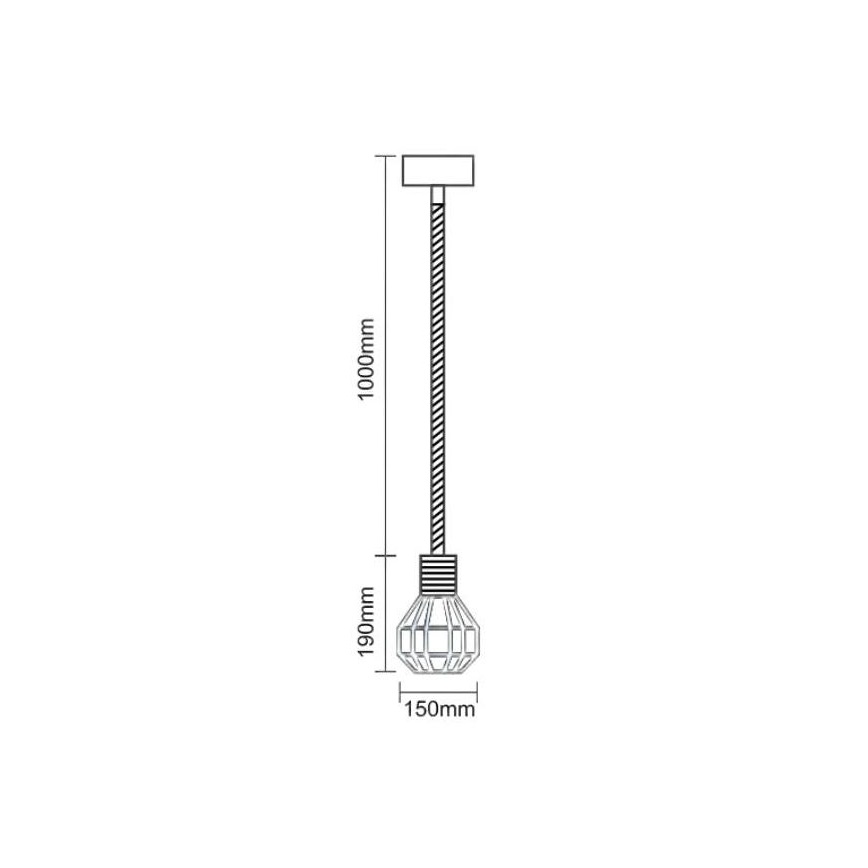 Lustra ar auklu 1xE27/60W/230V d. 15 cm