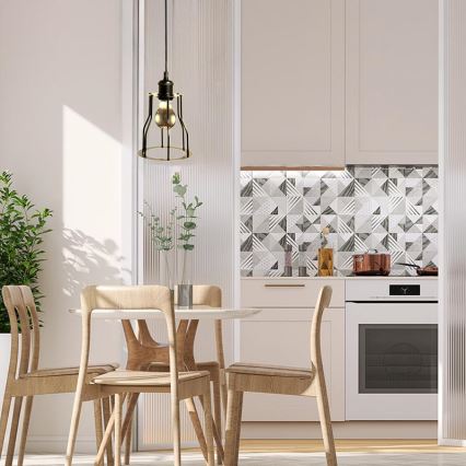 Lustra ar auklu 1xE27/60W/230V d. 15 cm melna