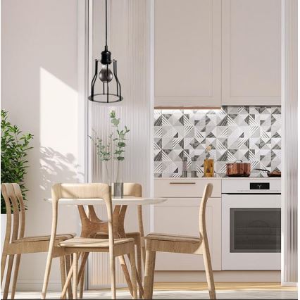Lustra ar auklu 1xE27/60W/230V d. 15 cm melna