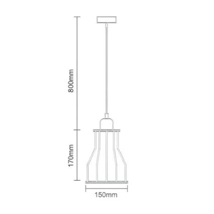 Lustra ar auklu 1xE27/60W/230V d. 15 cm melna