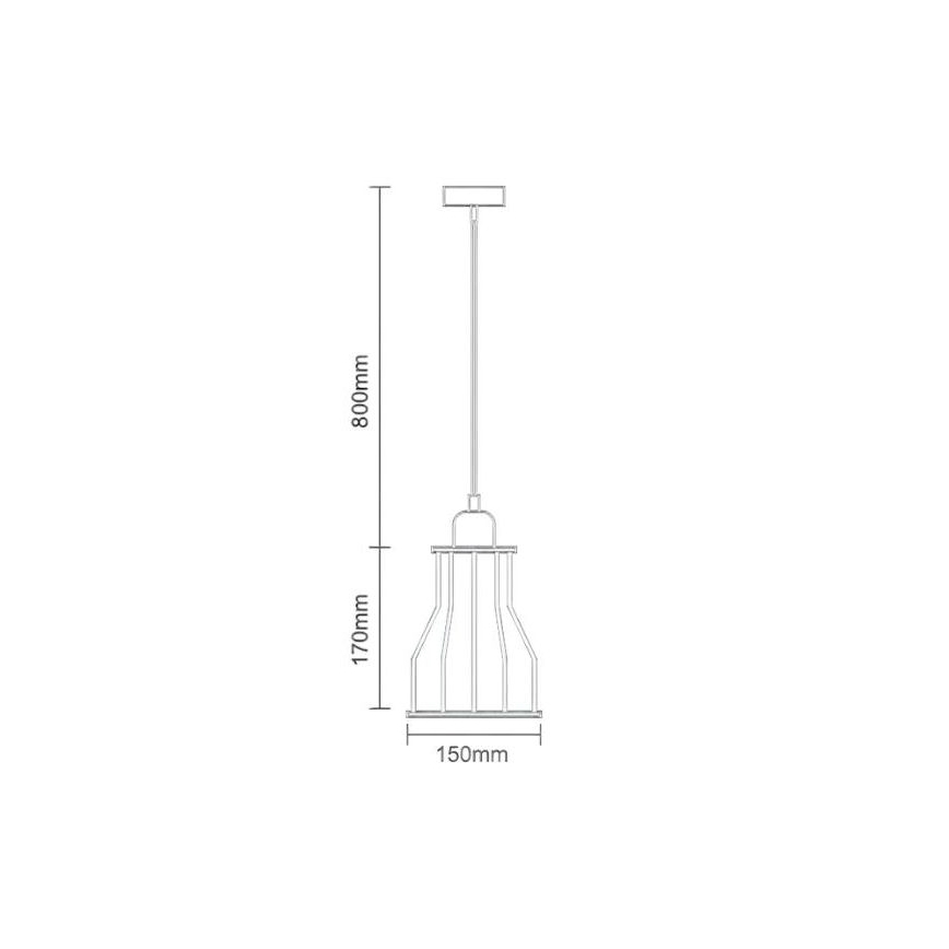 Lustra ar auklu 1xE27/60W/230V d. 15 cm melna