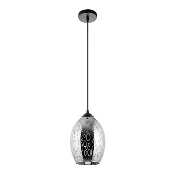 Lustra ar auklu 1xE27/60W/230V d. 16 cm melna