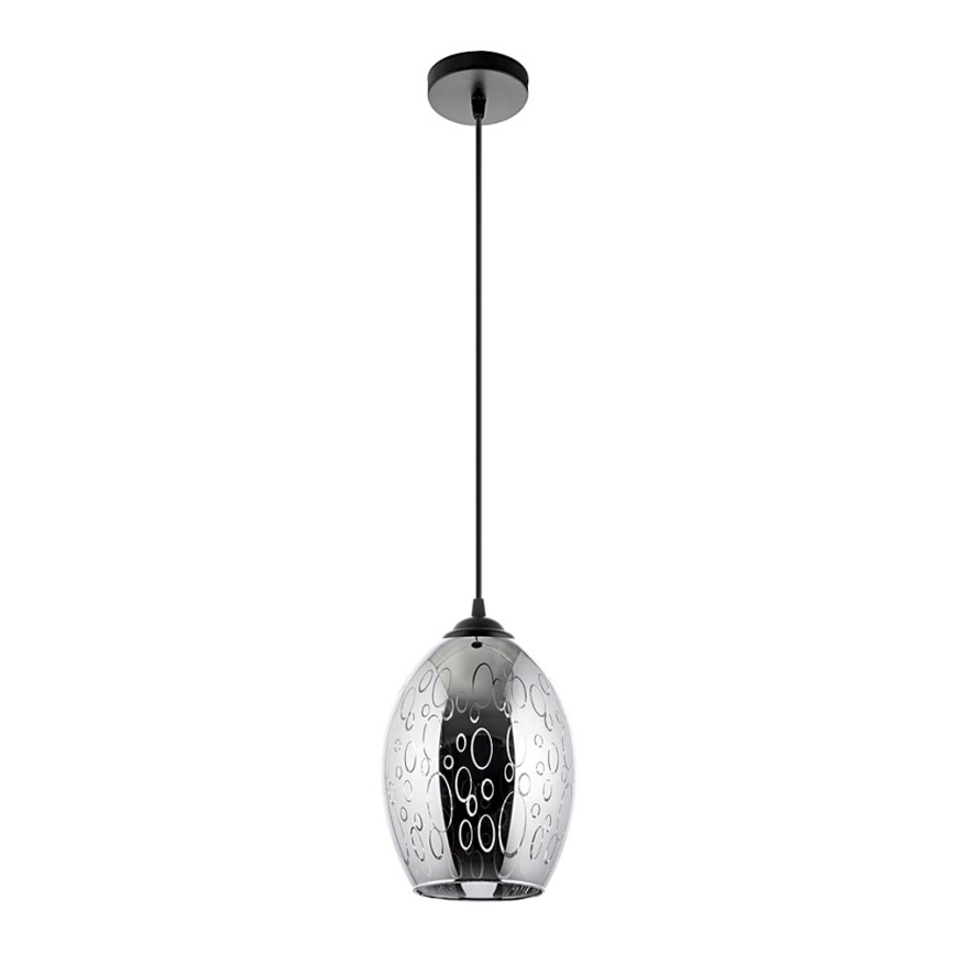 Lustra ar auklu 1xE27/60W/230V d. 16 cm melna