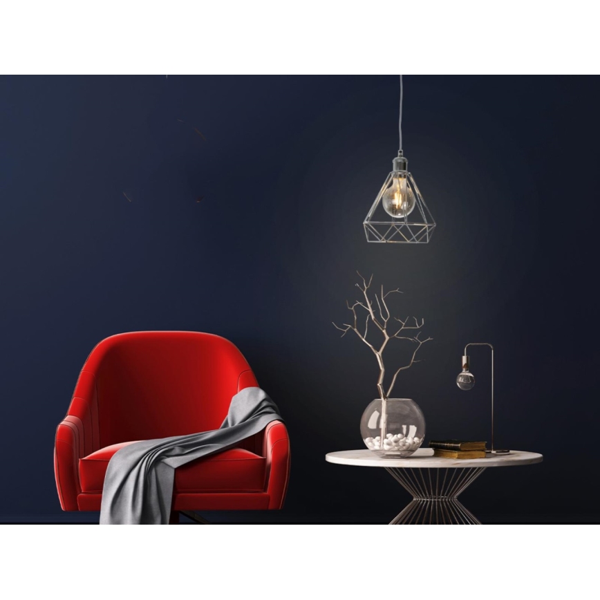 Lustra ar auklu 1xE27/60W/230V d. 22 cm spīdīgi hromēts