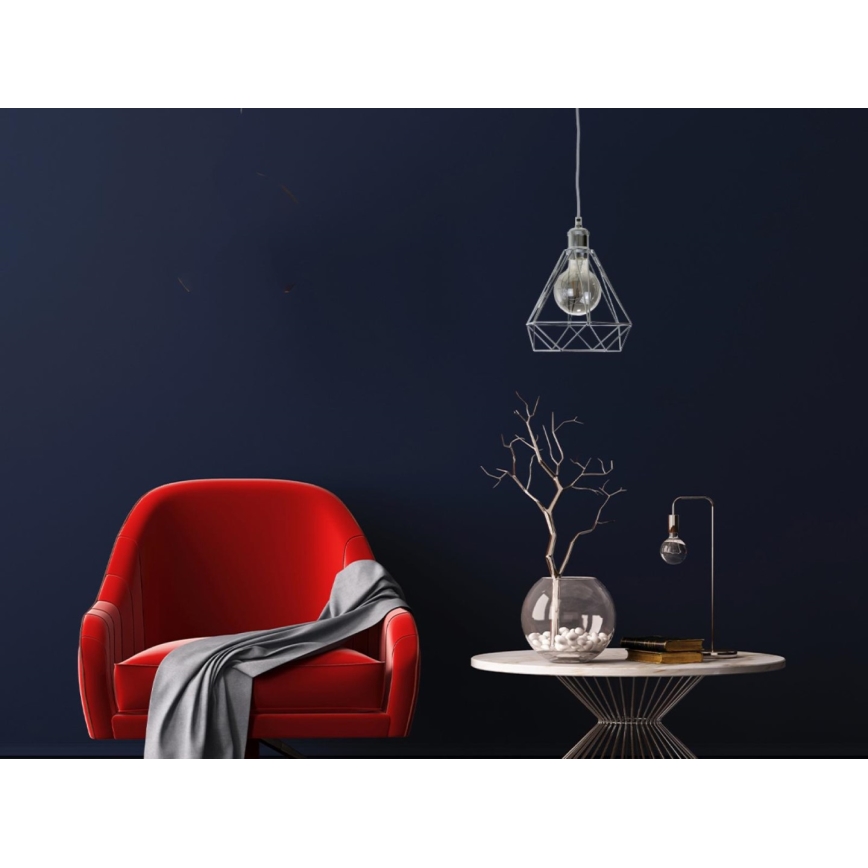 Lustra ar auklu 1xE27/60W/230V d. 22 cm spīdīgi hromēts