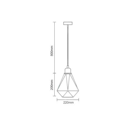 Lustra ar auklu 1xE27/60W/230V d. 22 cm spīdīgi hromēts