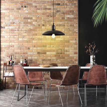 Lustra ar auklu 1xE27/60W/230V d. 29 cm melna