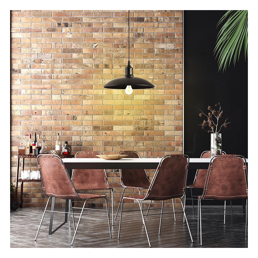 Lustra ar auklu 1xE27/60W/230V d. 29 cm melna