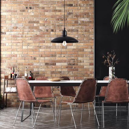 Lustra ar auklu 1xE27/60W/230V d. 29 cm melna