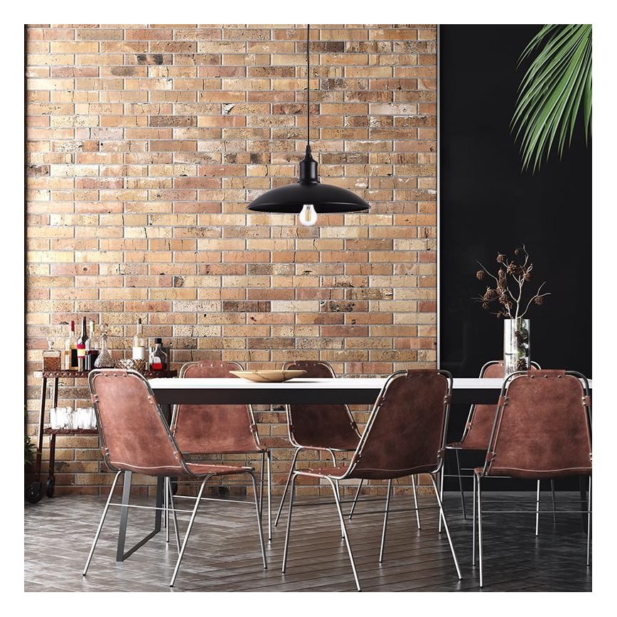 Lustra ar auklu 1xE27/60W/230V d. 29 cm melna