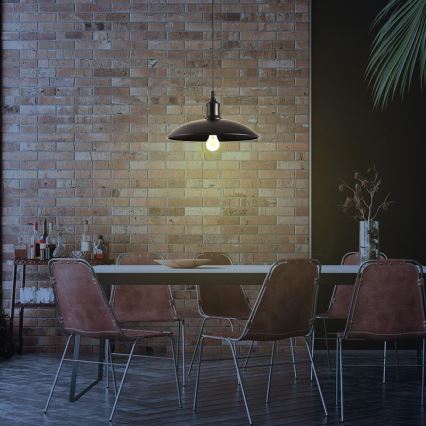 Lustra ar auklu 1xE27/60W/230V d. 29 cm melna