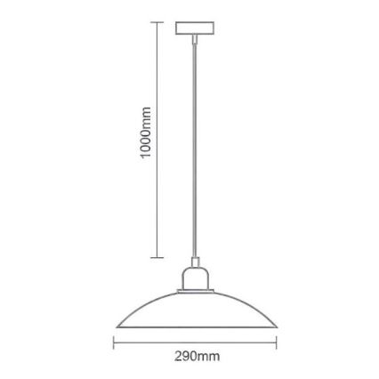 Lustra ar auklu 1xE27/60W/230V d. 29 cm melna