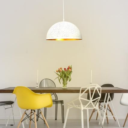 Lustra ar auklu 1xE27/60W/230V d. 30 cm balta