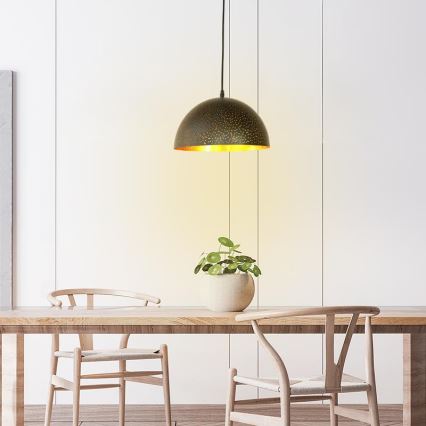 Lustra ar auklu 1xE27/60W/230V d. 30 cm melna