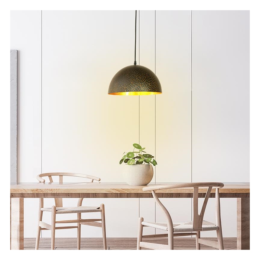 Lustra ar auklu 1xE27/60W/230V d. 30 cm melna