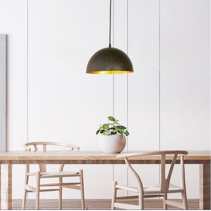 Lustra ar auklu 1xE27/60W/230V d. 30 cm melna