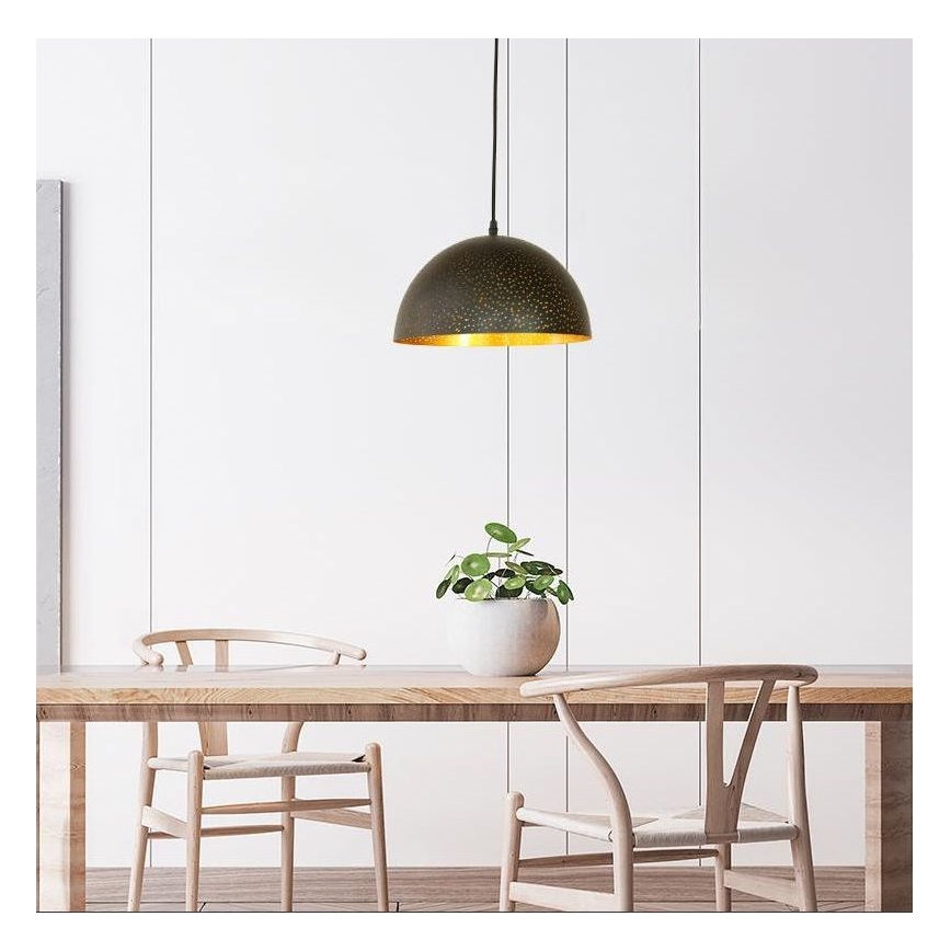 Lustra ar auklu 1xE27/60W/230V d. 30 cm melna