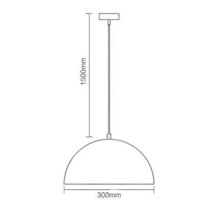 Lustra ar auklu 1xE27/60W/230V d. 30 cm melna