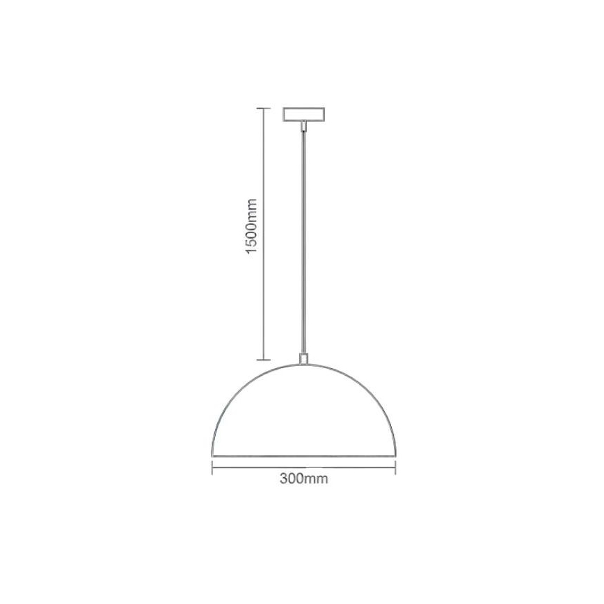 Lustra ar auklu 1xE27/60W/230V d. 30 cm melna