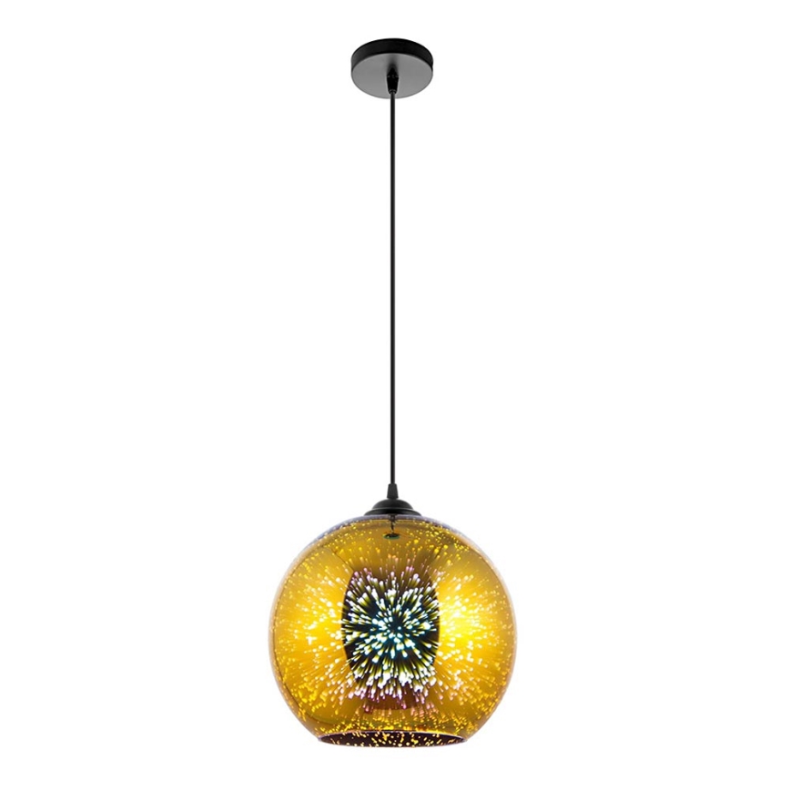 Lustra ar auklu 1xE27/60W/230V d. 30 cm zelta