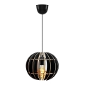 Lustra ar auklu 1xE27/60W/230V melna d. 20 cm