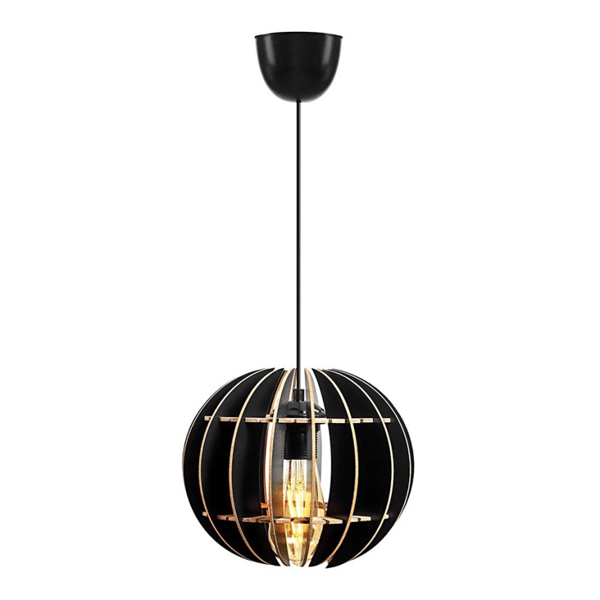 Lustra ar auklu 1xE27/60W/230V melna d. 20 cm