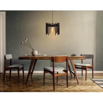 Lustra ar auklu 1xE27/60W/230V melna d. 23 cm