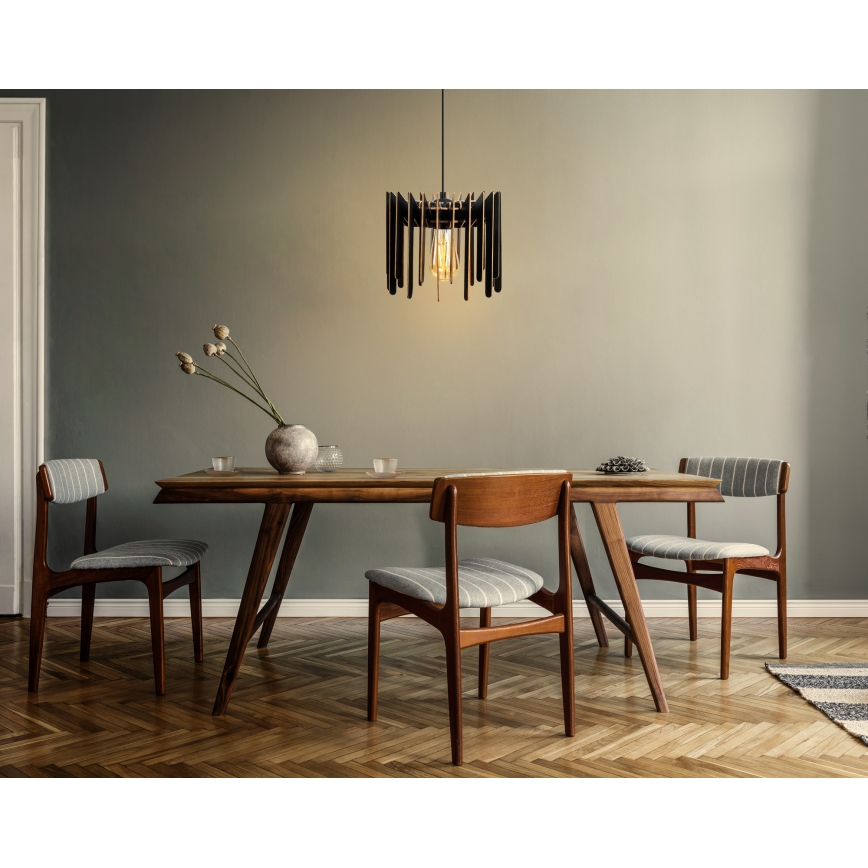 Lustra ar auklu 1xE27/60W/230V melna d. 23 cm