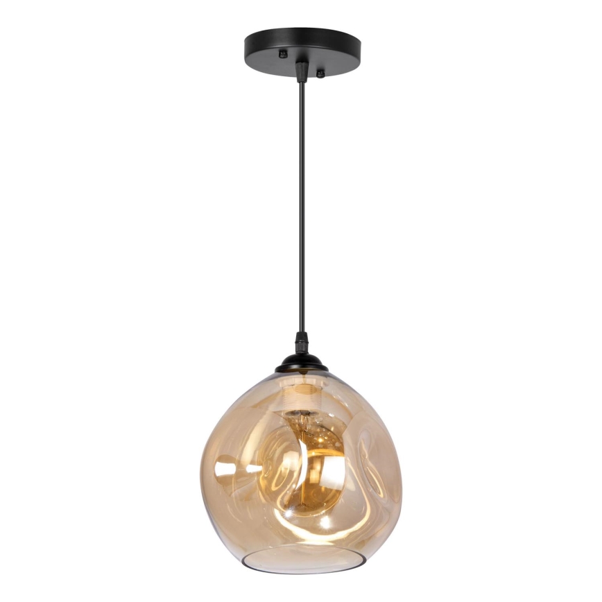 Lustra ar auklu 1xE27/60W/230V melna/dūmakains