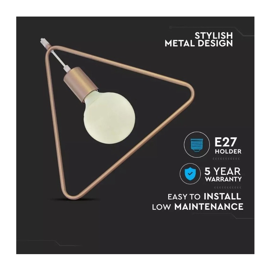 Lustra ar auklu 1xE27/60W/230V trīsstūris
