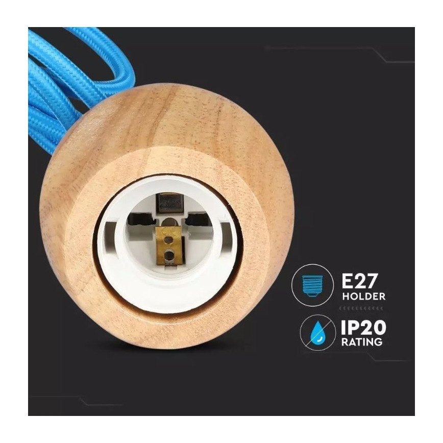 Lustra ar auklu 1xE27/60W/230V zila