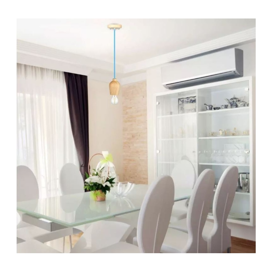 Lustra ar auklu 1xE27/60W/230V zila