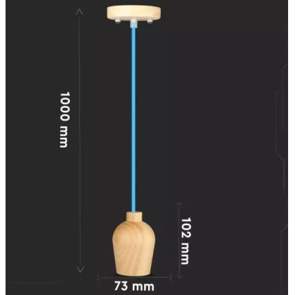 Lustra ar auklu 1xE27/60W/230V zila