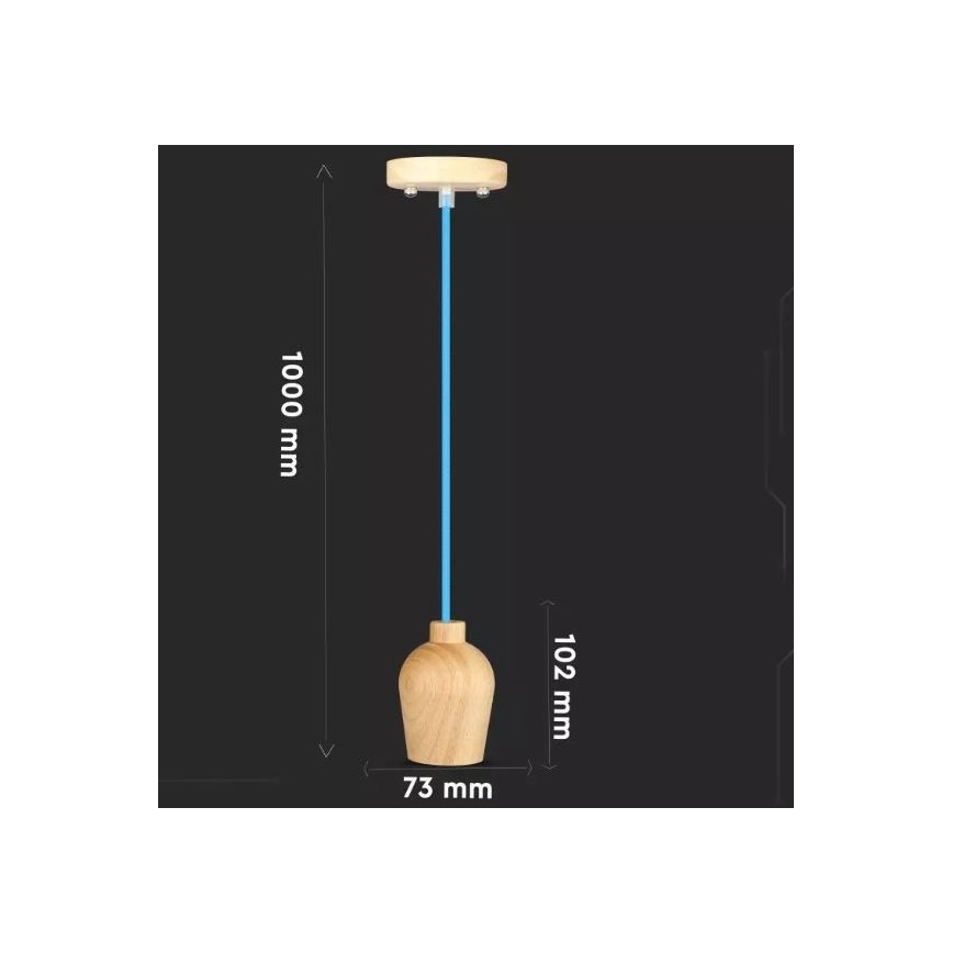Lustra ar auklu 1xE27/60W/230V zila