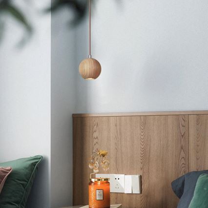 Lustra ar auklu 1xGU10/10W/230V oša/masīvkoks brūna