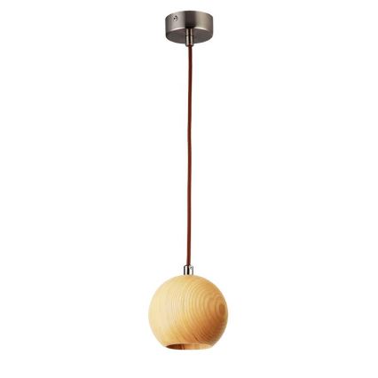 Lustra ar auklu 1xGU10/10W/230V oša/masīvkoks brūna