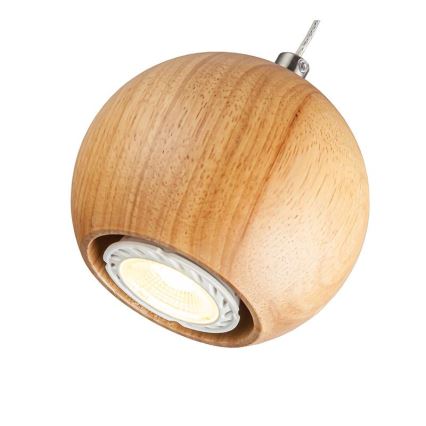 Lustra ar auklu 1xGU10/10W/230V oša/masīvkoks brūna