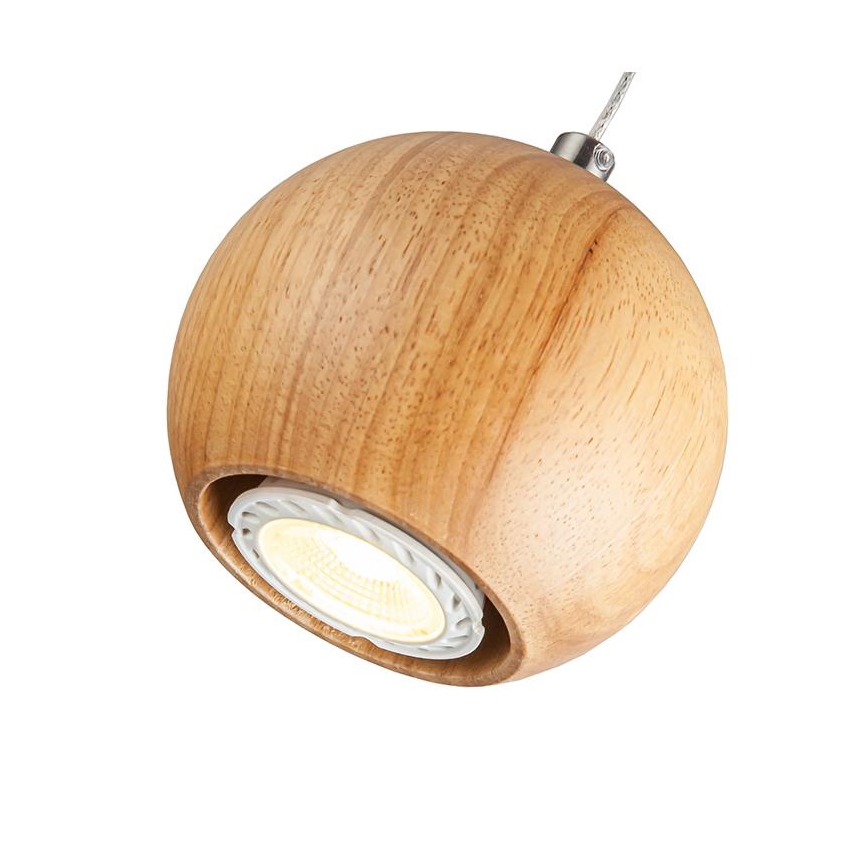 Lustra ar auklu 1xGU10/10W/230V oša/masīvkoks brūna