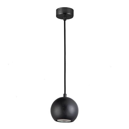 Lustra ar auklu 1xGU10/10W/230V oša/masīvkoks melna