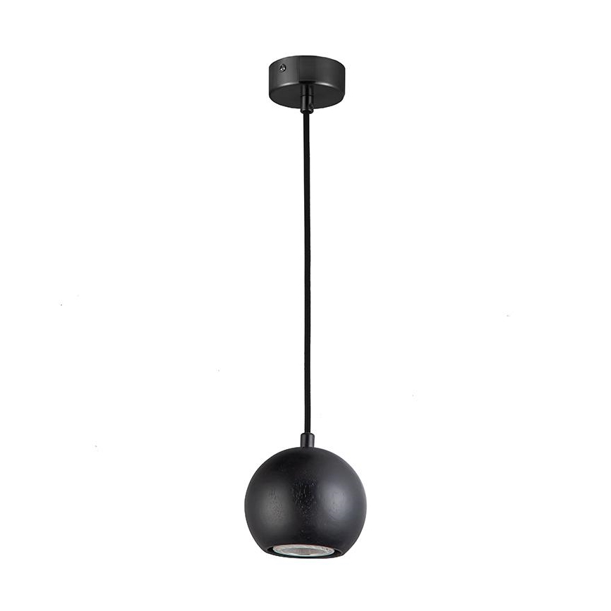 Lustra ar auklu 1xGU10/10W/230V oša/masīvkoks melna