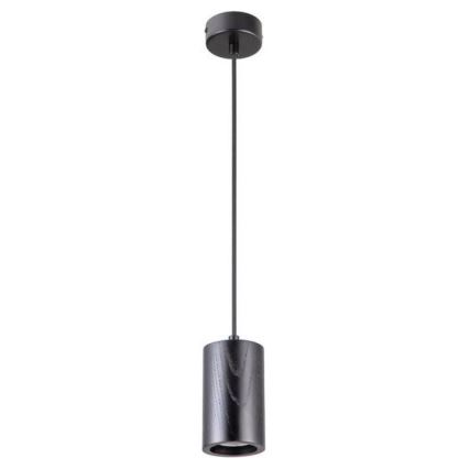 Lustra ar auklu 1xGU10/10W/230V oša/masīvkoks melna