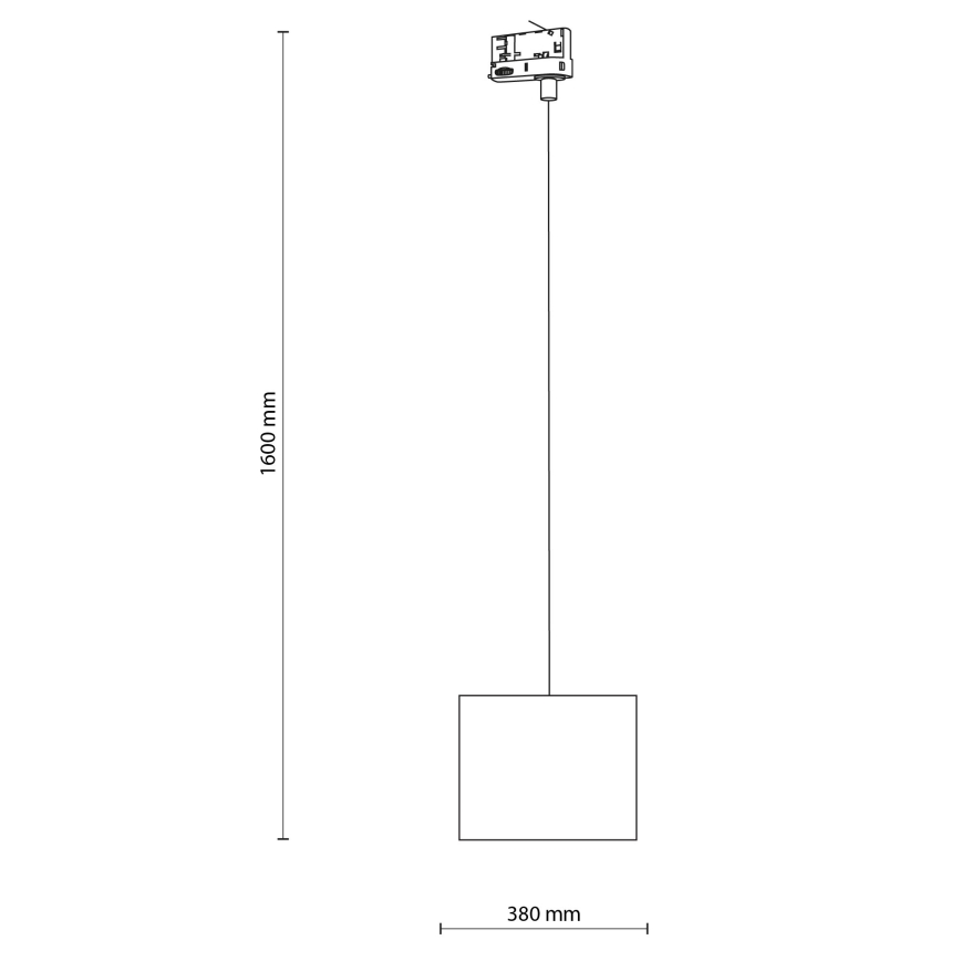 Lustra ar auklu 3 fāžu sliežu sistēmai TRACER 1xE27/15W/230V d. 20 cm melna/balta
