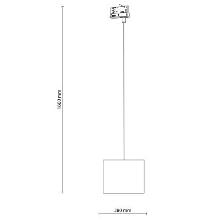 Lustra ar auklu 3 fāžu sliežu sistēmai TRACER 1xE27/15W/230V d. 20 cm melna
